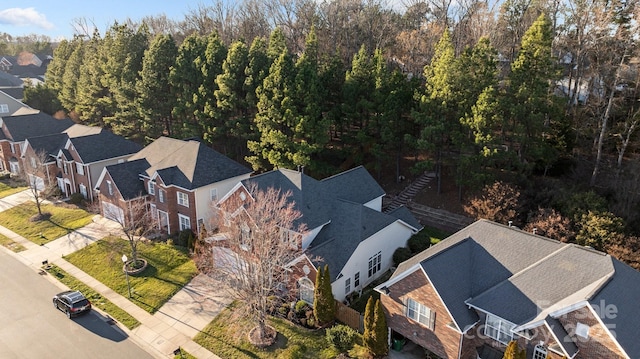 drone / aerial view with a residential view