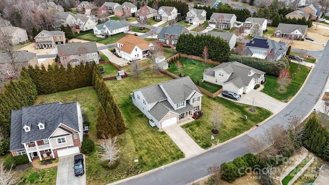 aerial view with a residential view