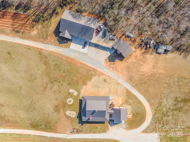 bird's eye view featuring a rural view