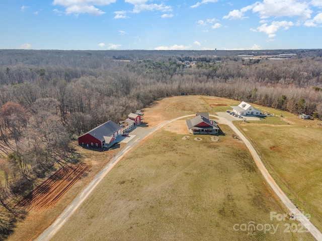 aerial view with a rural view