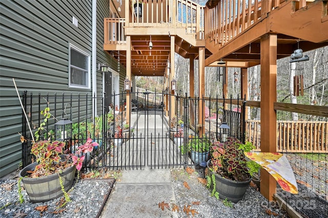 view of patio / terrace featuring fence