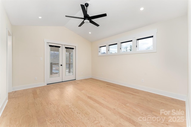 200 Stafford St, Black Mountain, NC 28711 - unfurnished room featuring lofted ceiling, french doors, baseboards, and wood finished floors