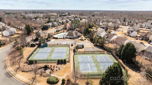 aerial view with a residential view