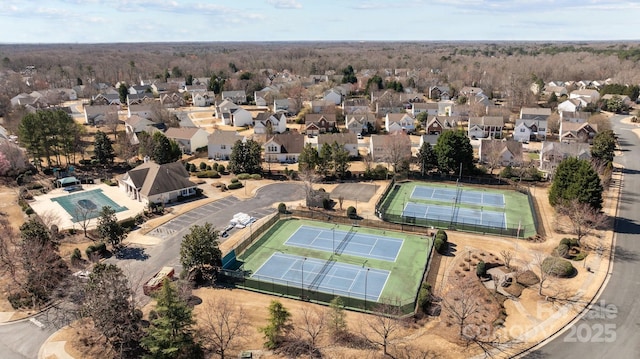 aerial view with a residential view