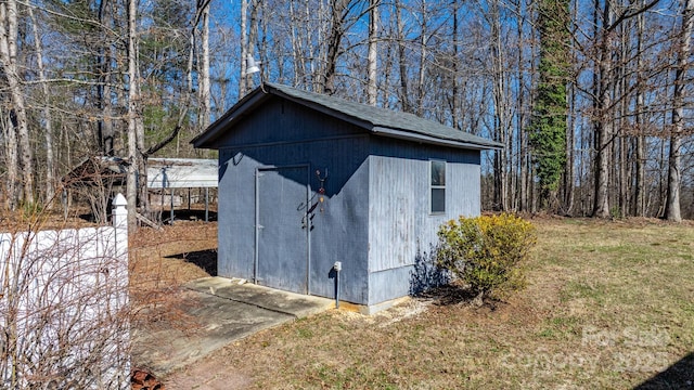 view of shed