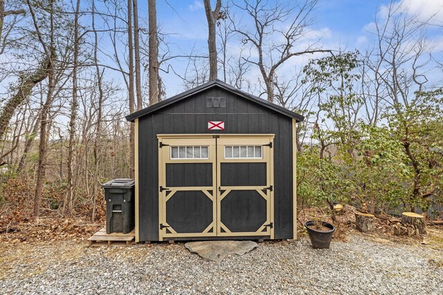 view of shed