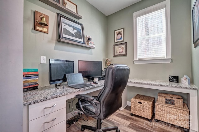 office area featuring light wood-type flooring