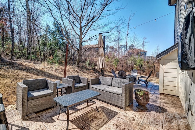 view of patio / terrace featuring an outdoor hangout area