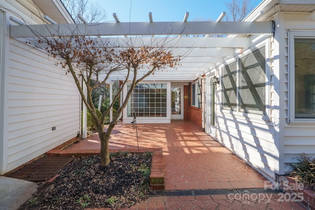 view of patio with a pergola