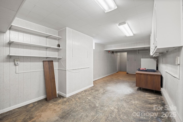 finished basement with baseboards