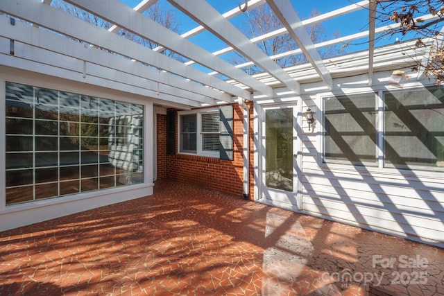 view of patio with a pergola