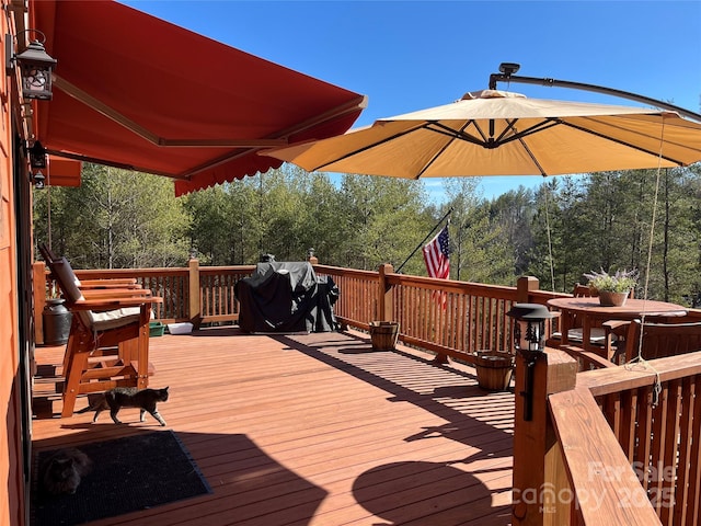 view of wooden deck