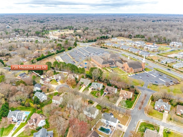 bird's eye view featuring a residential view