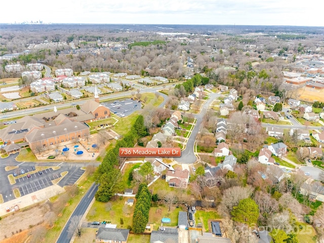 bird's eye view featuring a residential view