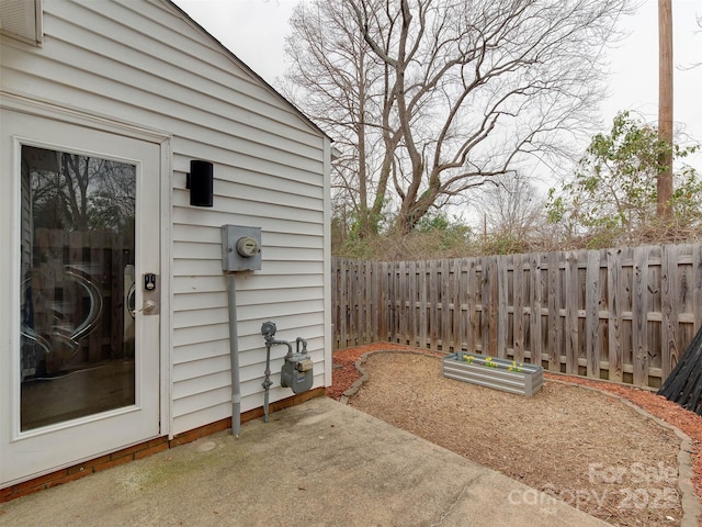 view of patio with a fenced backyard