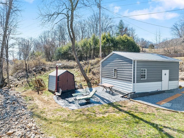 view of shed