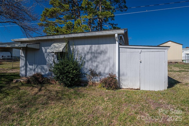 view of shed