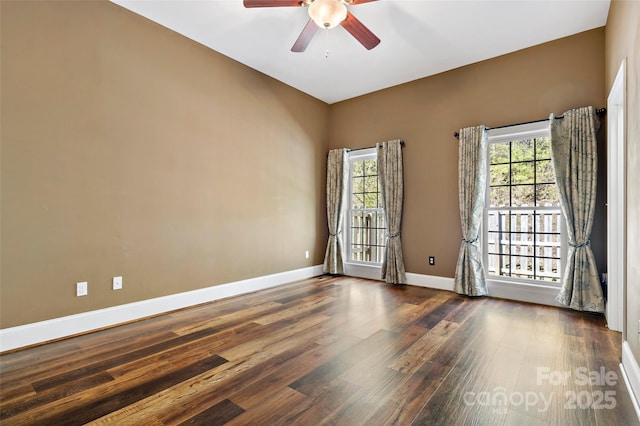 941 Wash Freeman Rd, Hendersonville, NC 28792 - empty room with a ceiling fan, wood finished floors, healthy amount of natural light, and baseboards