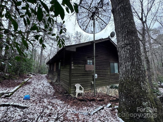 view of snowy exterior