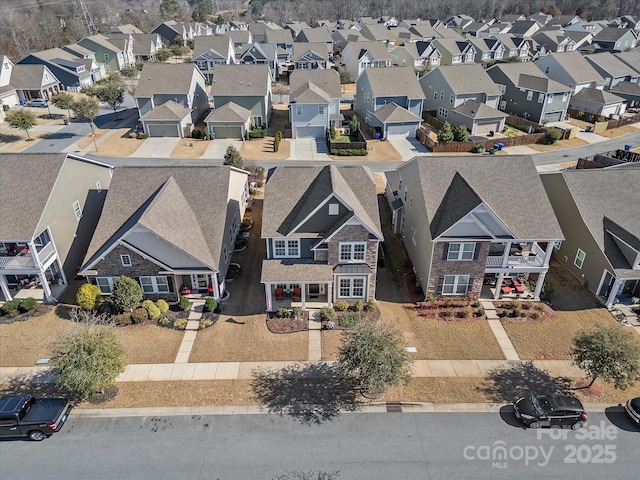 aerial view featuring a residential view