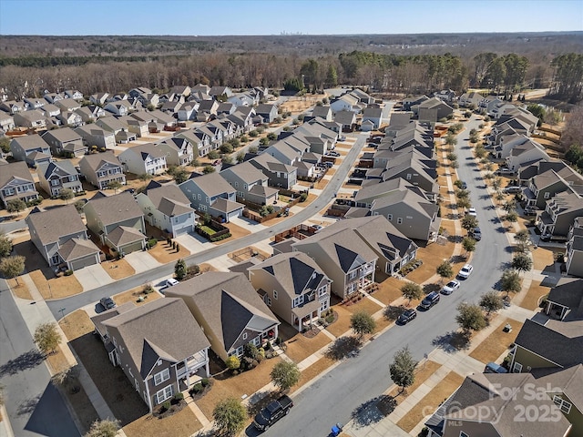 drone / aerial view with a residential view