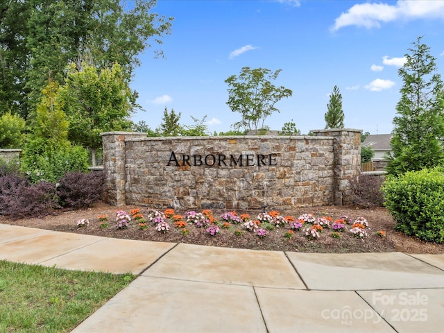 view of community sign