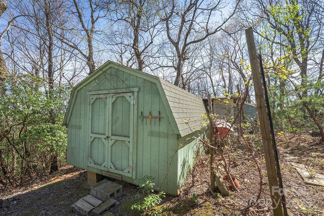 view of shed
