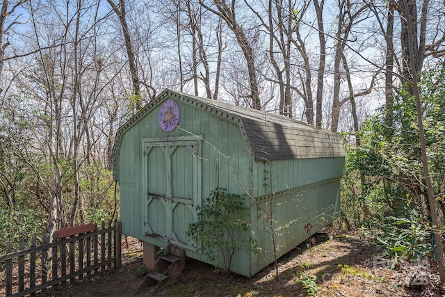 view of shed