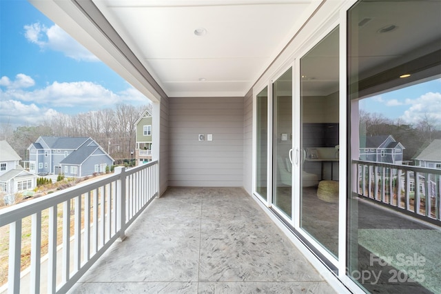 balcony with a residential view