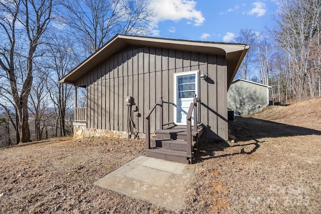 view of front facade with board and batten siding