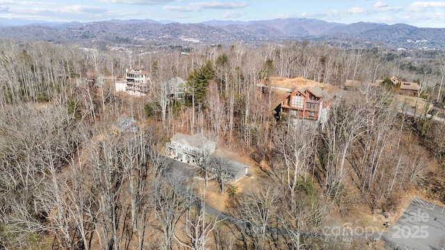 bird's eye view featuring a mountain view