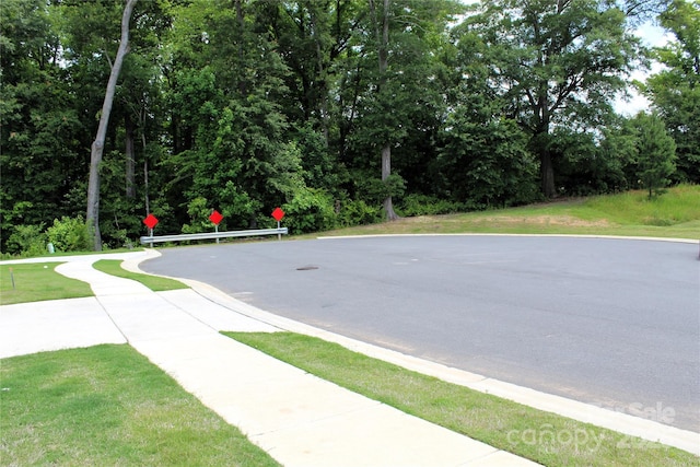 view of road featuring sidewalks