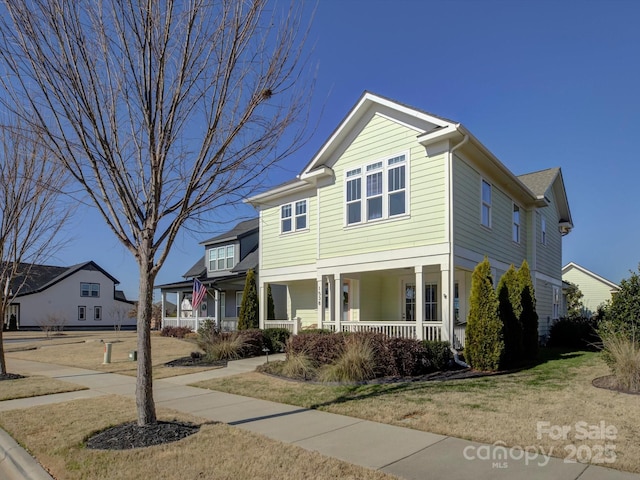 view of front of house featuring covered porch