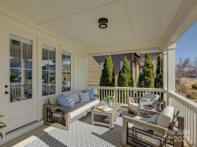 exterior space featuring an outdoor hangout area