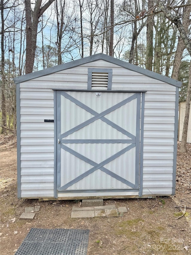 view of shed