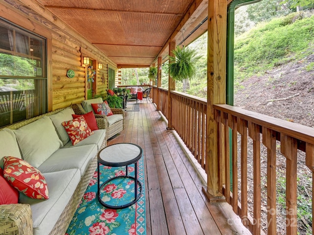 deck featuring an outdoor hangout area