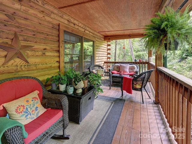 sunroom / solarium with wooden ceiling and a wealth of natural light