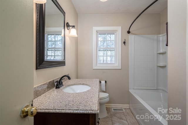 8080 Monbo Rd, Catawba, NC 28609 - bathroom with toilet, plenty of natural light, visible vents, and vanity