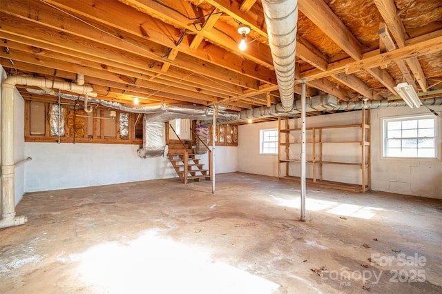 8080 Monbo Rd, Catawba, NC 28609 - basement featuring stairway and plenty of natural light