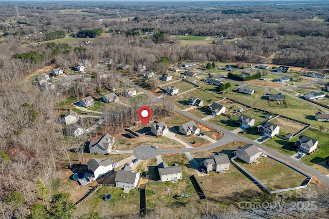 bird's eye view with a residential view