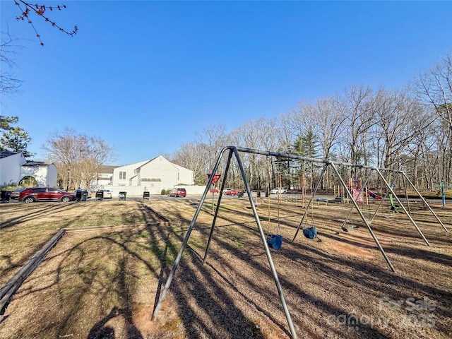 view of yard featuring playground community