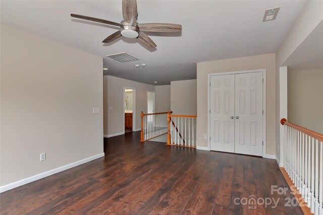 2017 Bridleside Dr, Indian Trail, NC 28079 - unfurnished room with ceiling fan, wood finished floors, and baseboards