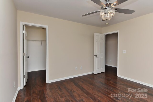 2017 Bridleside Dr, Indian Trail, NC 28079 - unfurnished bedroom featuring wood finished floors, a closet, and baseboards