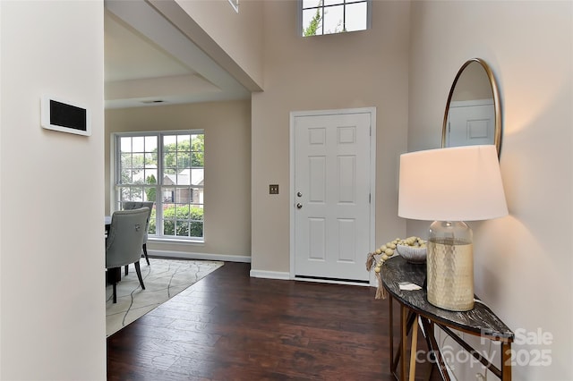 2017 Bridleside Dr, Indian Trail, NC 28079 - foyer entrance featuring wood finished floors, baseboards, and a towering ceiling