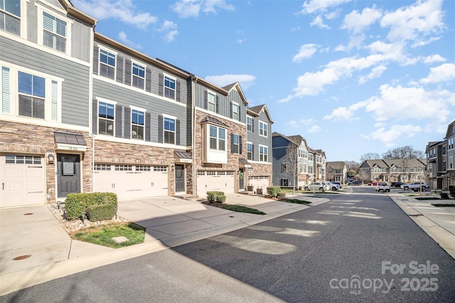 view of street featuring a residential view and sidewalks