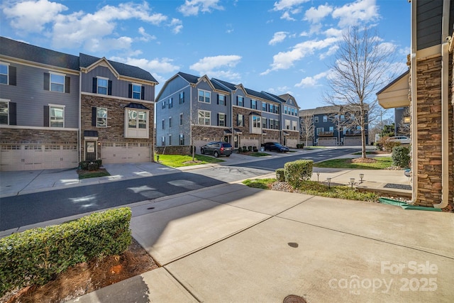 view of road with a residential view