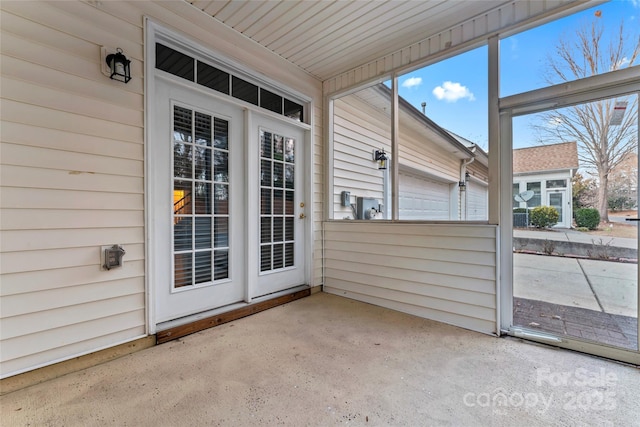 view of unfurnished sunroom