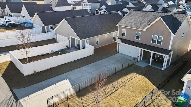 bird's eye view featuring a residential view