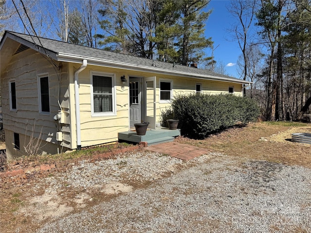 view of front of property featuring roof with shingles