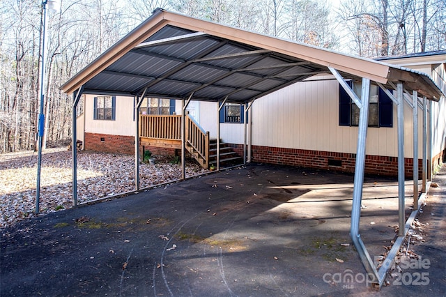 view of vehicle parking featuring a detached carport